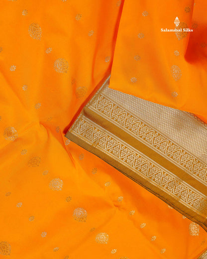 Semi Silk Saree - Bottle Green Colour Body Zari Butta With Traditional Border | 9.5 Yards