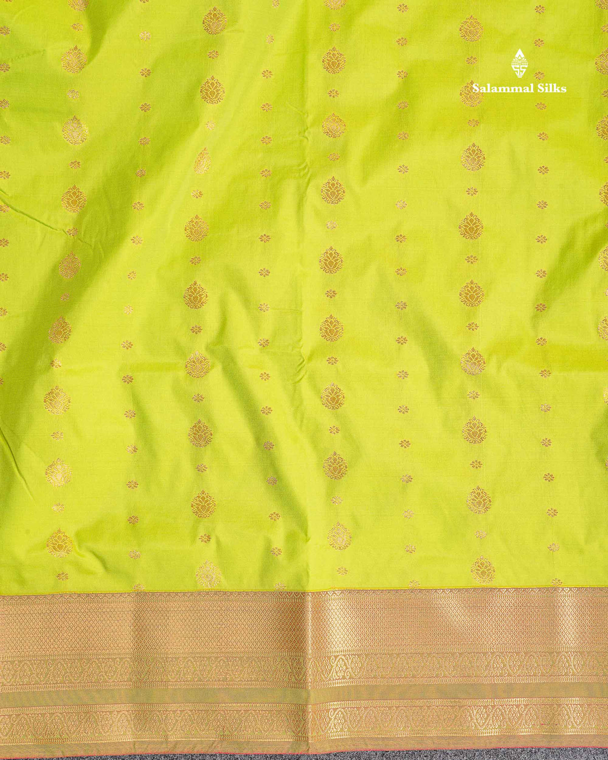 Semi Silk Saree - Bottle Green Colour Body Zari Butta With Traditional Border | 9.5 Yards