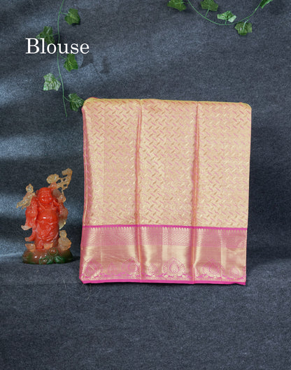 Semi Silk Pattu Pavadai ( Gold Colour Tissue ) With Tissue Blouse 27"