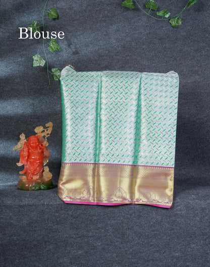Semi Silk Pattu Pavadai (Neon Green Tissue) With Blouse 27"