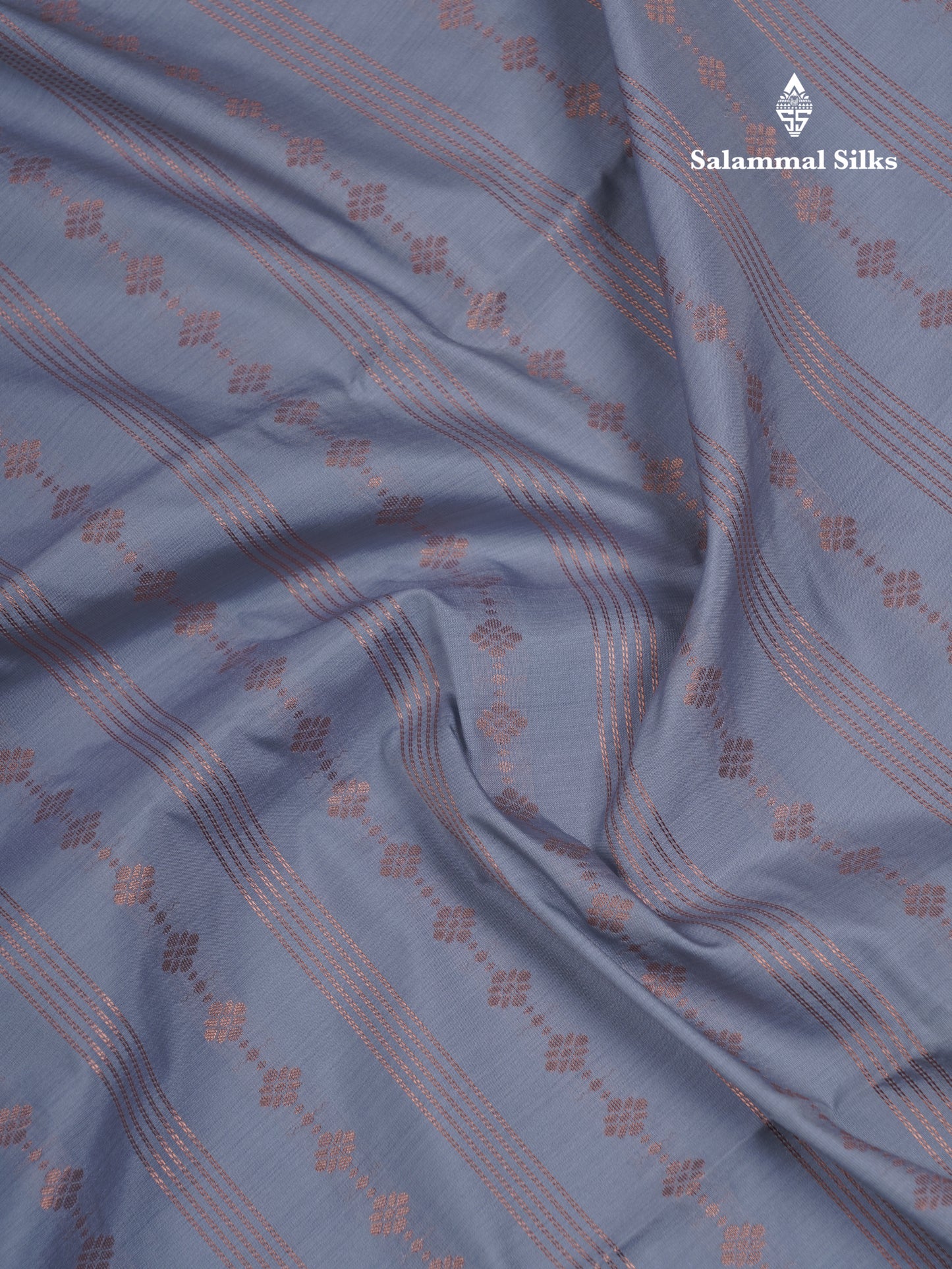 Beautiful Light Grey Semi Soft Silk Saree With Contrast Dark Brown Blouse