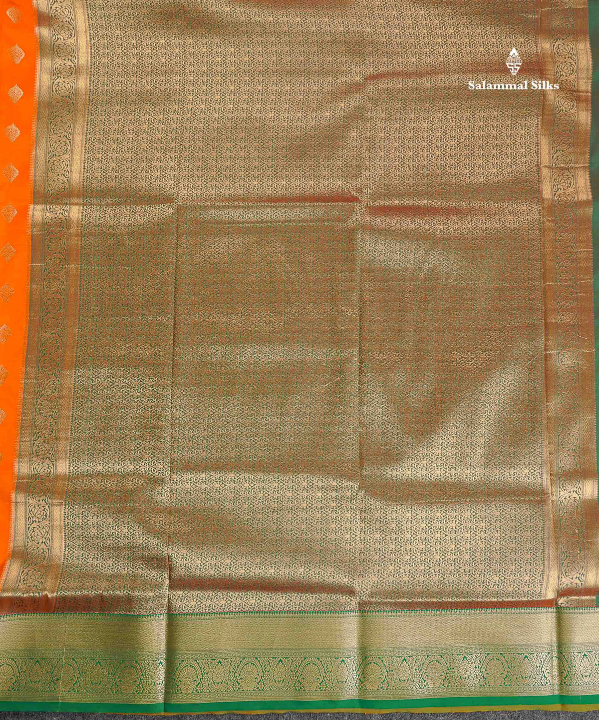 Semi Silk Saree - Chilly Red Colour Body Zari Butta With Tradiional Border | 9.5 Yards