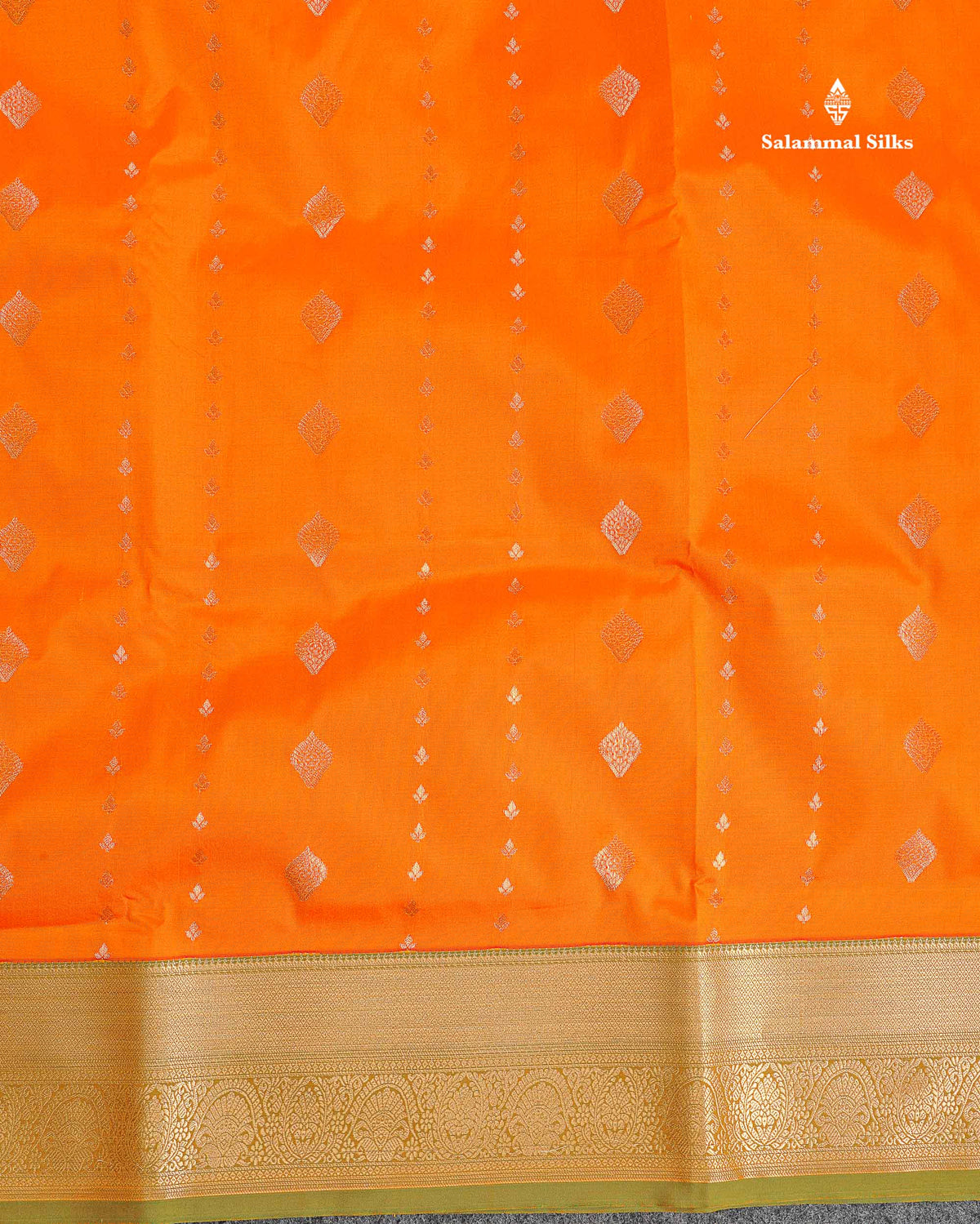 Semi Silk Saree - Chilly Red Colour Body Zari Butta With Tradiional Border | 9.5 Yards