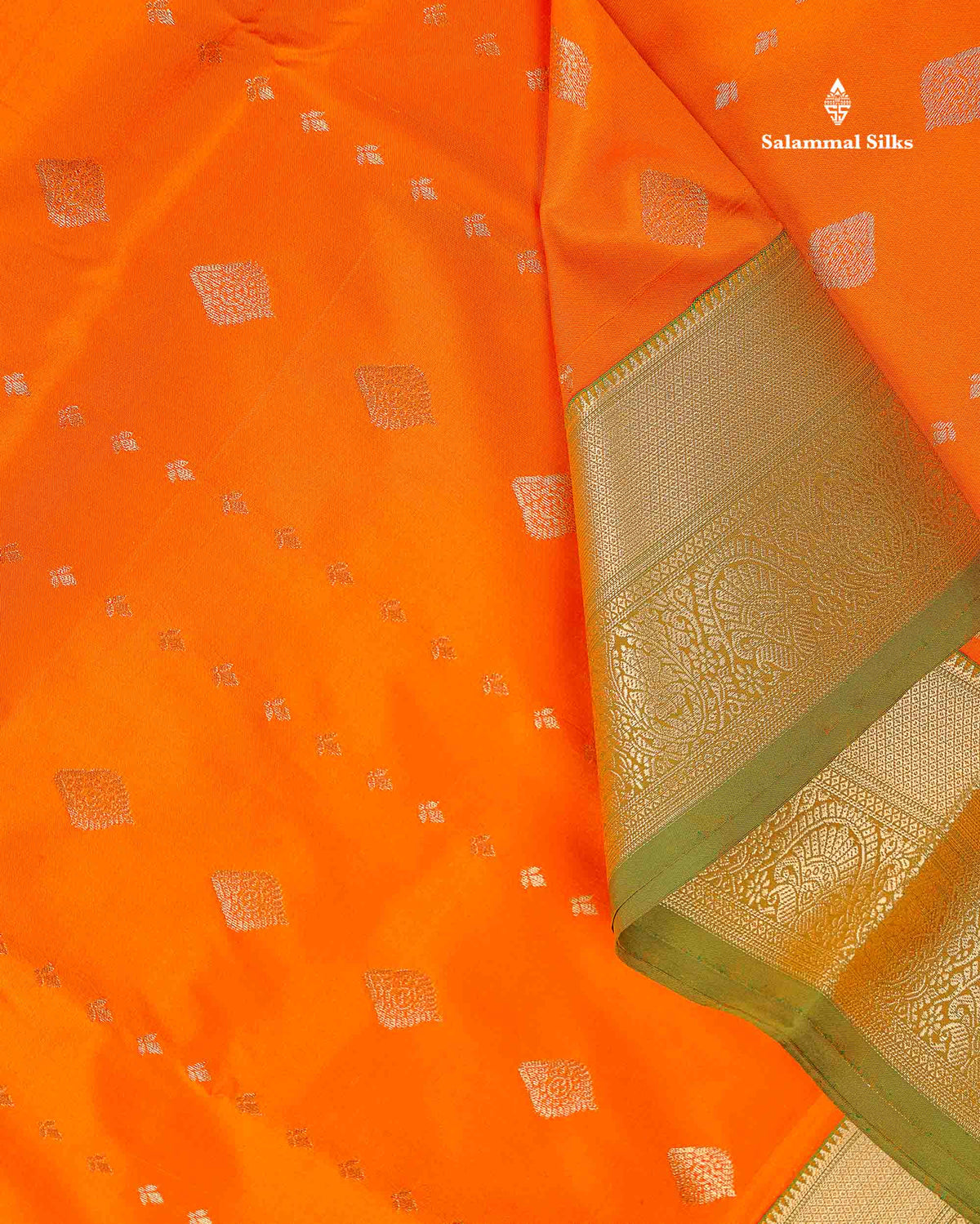 Semi Silk Saree - Chilly Red Colour Body Zari Butta With Tradiional Border | 9.5 Yards