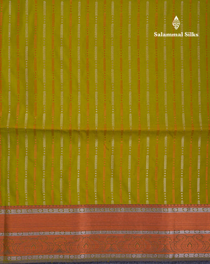 Beautiful Sapphire Blue Semi Soft Silk Saree With Contrast Navy Blue Blouse