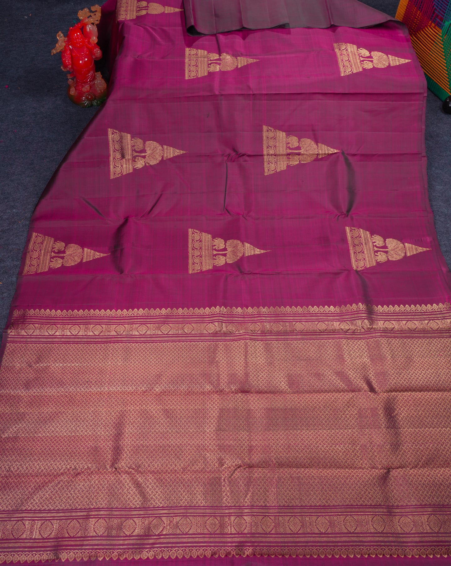 Beautiful Dark Purple Fancy Pure Kanjivaram Silk Saree With Blouse