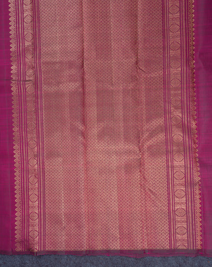 Beautiful Dark Purple Fancy Pure Kanjivaram Silk Saree With Blouse