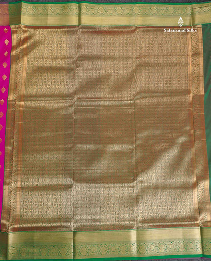 Semi Silk Saree - Chilly Red Colour Body Zari Butta With Tradiional Border | 9.5 Yards