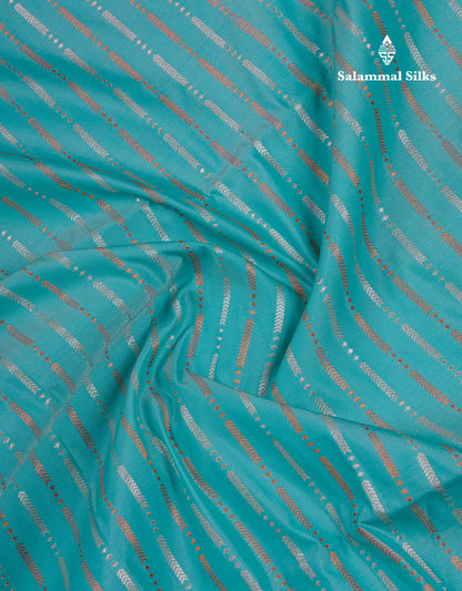 Beautiful Sapphire Blue Semi Soft Silk Saree With Contrast Navy Blue Blouse