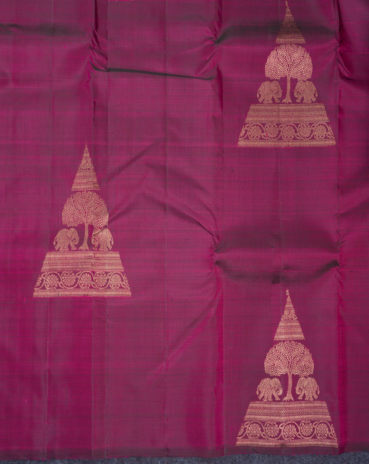 Beautiful Dark Purple Fancy Pure Kanjivaram Silk Saree With Blouse