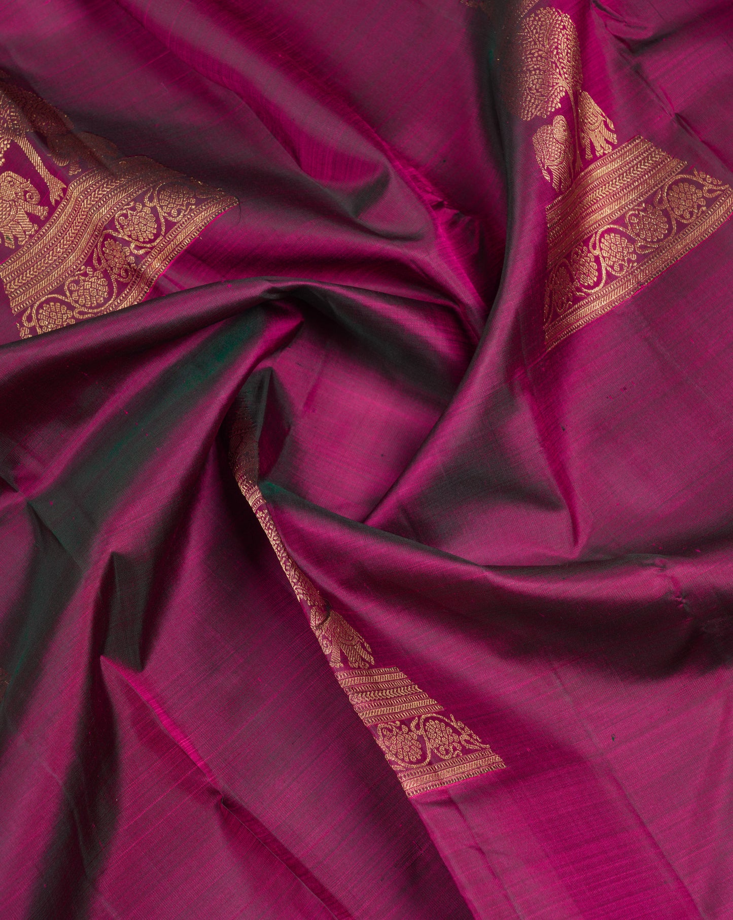 Beautiful Dark Purple Fancy Pure Kanjivaram Silk Saree With Blouse