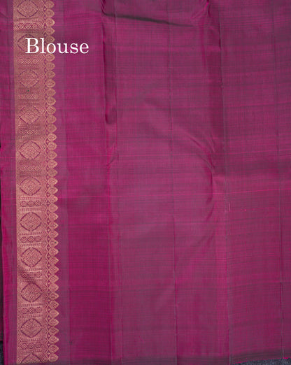 Beautiful Dark Purple Fancy Pure Kanjivaram Silk Saree With Blouse