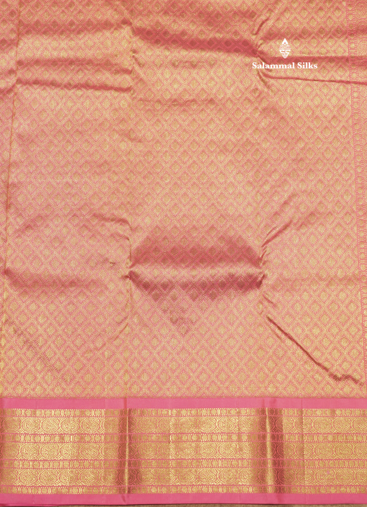 White Colour Pure Kanjivaram Silk Saree With Baby Pink Border