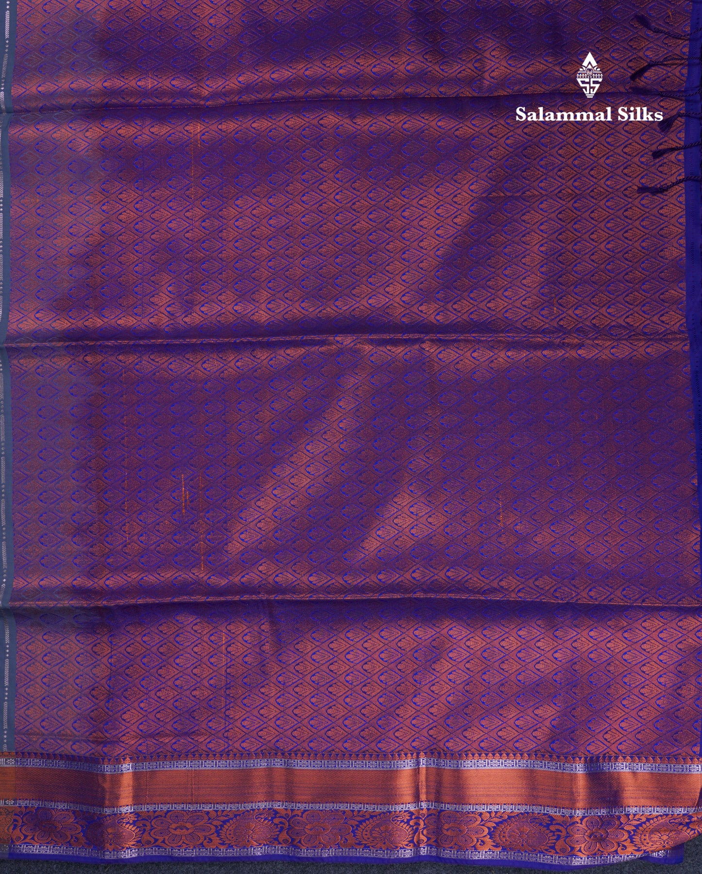 Beautiful Sapphire Blue Semi Soft Silk Saree With Contrast Navy Blue Blouse