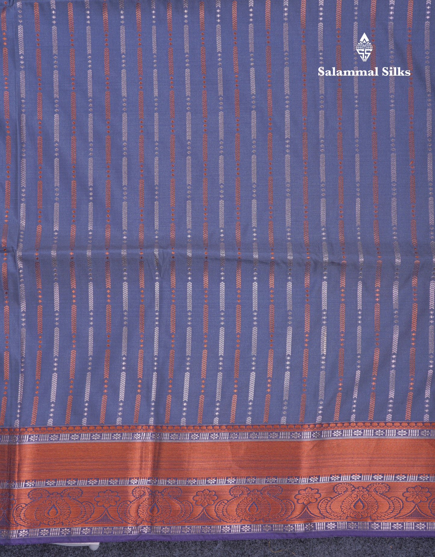 Beautiful Sapphire Blue Semi Soft Silk Saree With Contrast Navy Blue Blouse