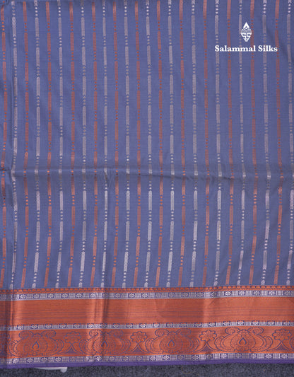 Beautiful Sapphire Blue Semi Soft Silk Saree With Contrast Navy Blue Blouse