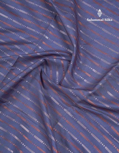 Beautiful Sapphire Blue Semi Soft Silk Saree With Contrast Navy Blue Blouse