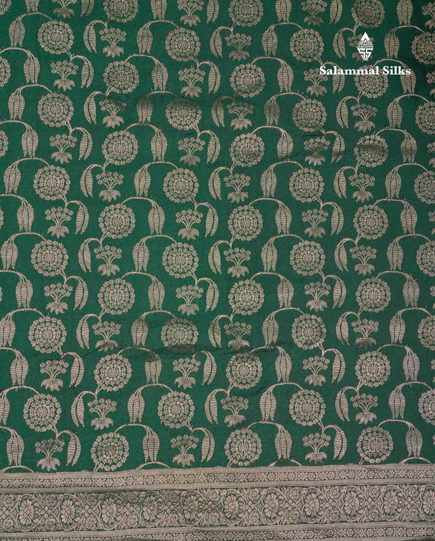 Beautiful Bottle Green Semi Georgette Saree With Fancy Border