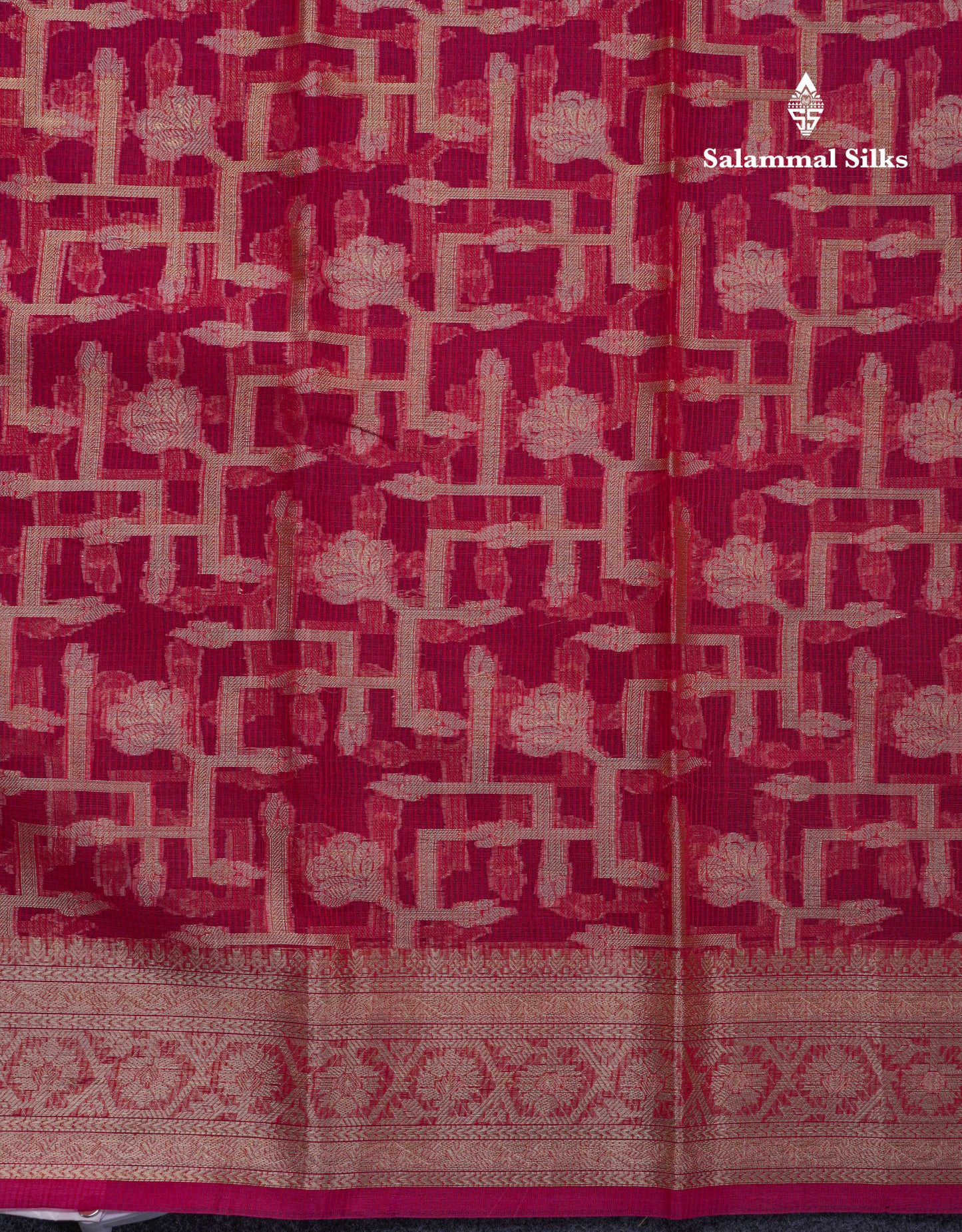 Beautiful Dual Tone Pinkish Orange Fancy Kota Mix Saree With Self Designer Blouse