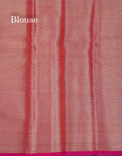 Beautiful Dual Tone Pinkish Orange Fancy Kota Mix Saree With Self Designer Blouse