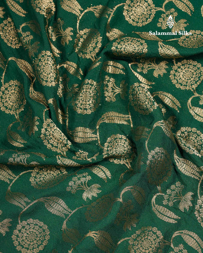 Beautiful Bottle Green Semi Georgette Saree With Fancy Border