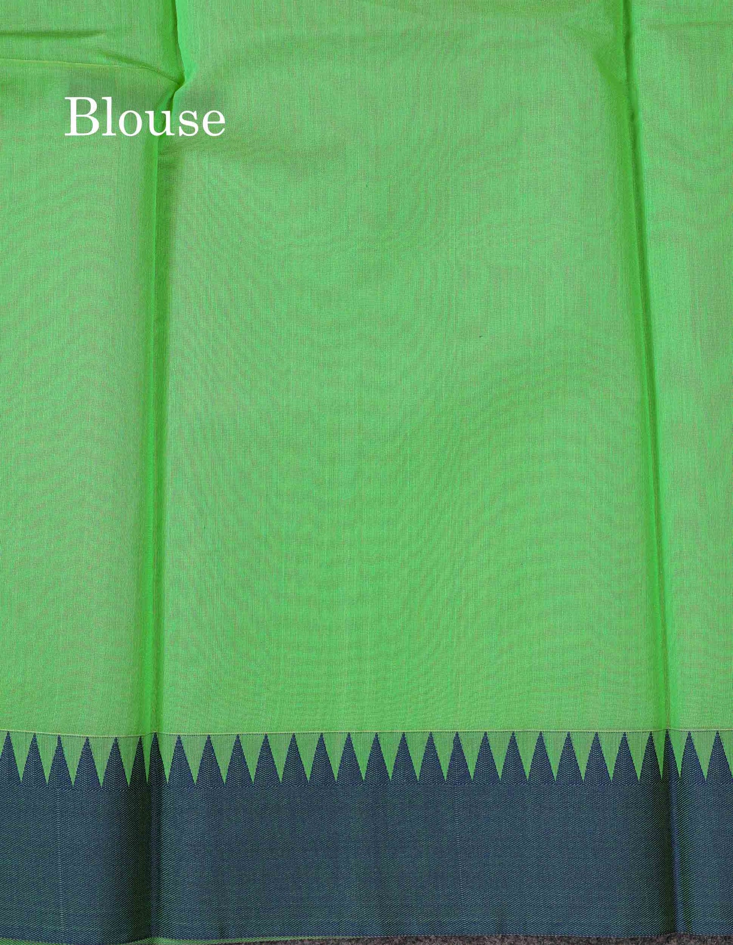 Beautiful Rexona Green Thread Work Kota Cotton Saree With Contrast Blueish Grey Traditional Border