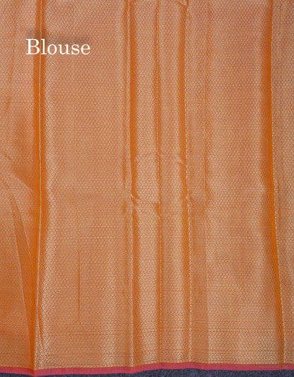 Beautiful Dual Tone Pinkish Orange Fancy Kota Mix Saree With Self Designer Blouse