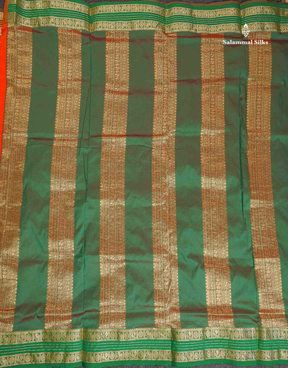 Semi Silk Saree - Magenta Pink Colour Body With Traditional Border | 9.5 Yards