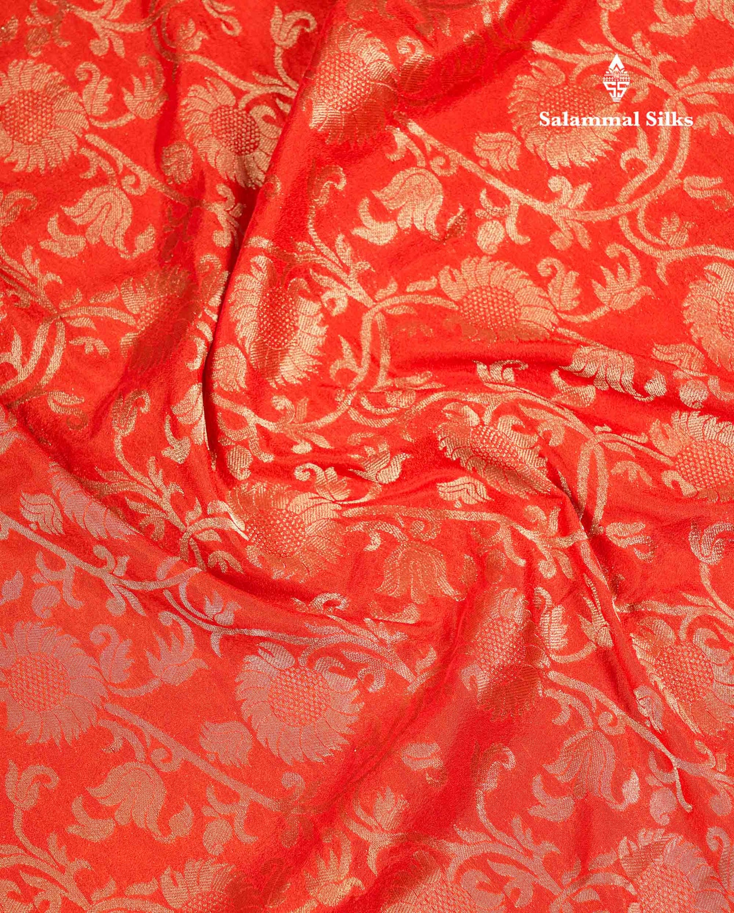 Beautiful Orange Semi Georgette Saree With Fancy Border