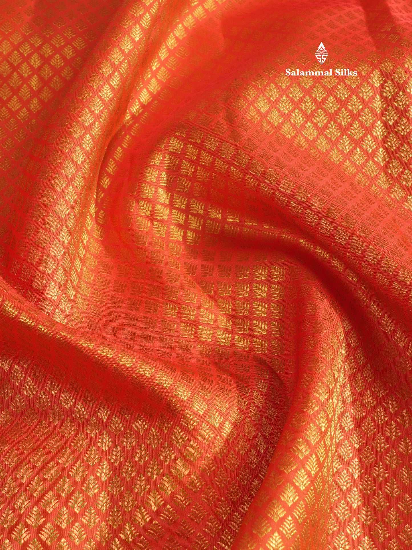 Pinkish Orange Bridal Pure Kanjivaram Silk Saree With Self Border