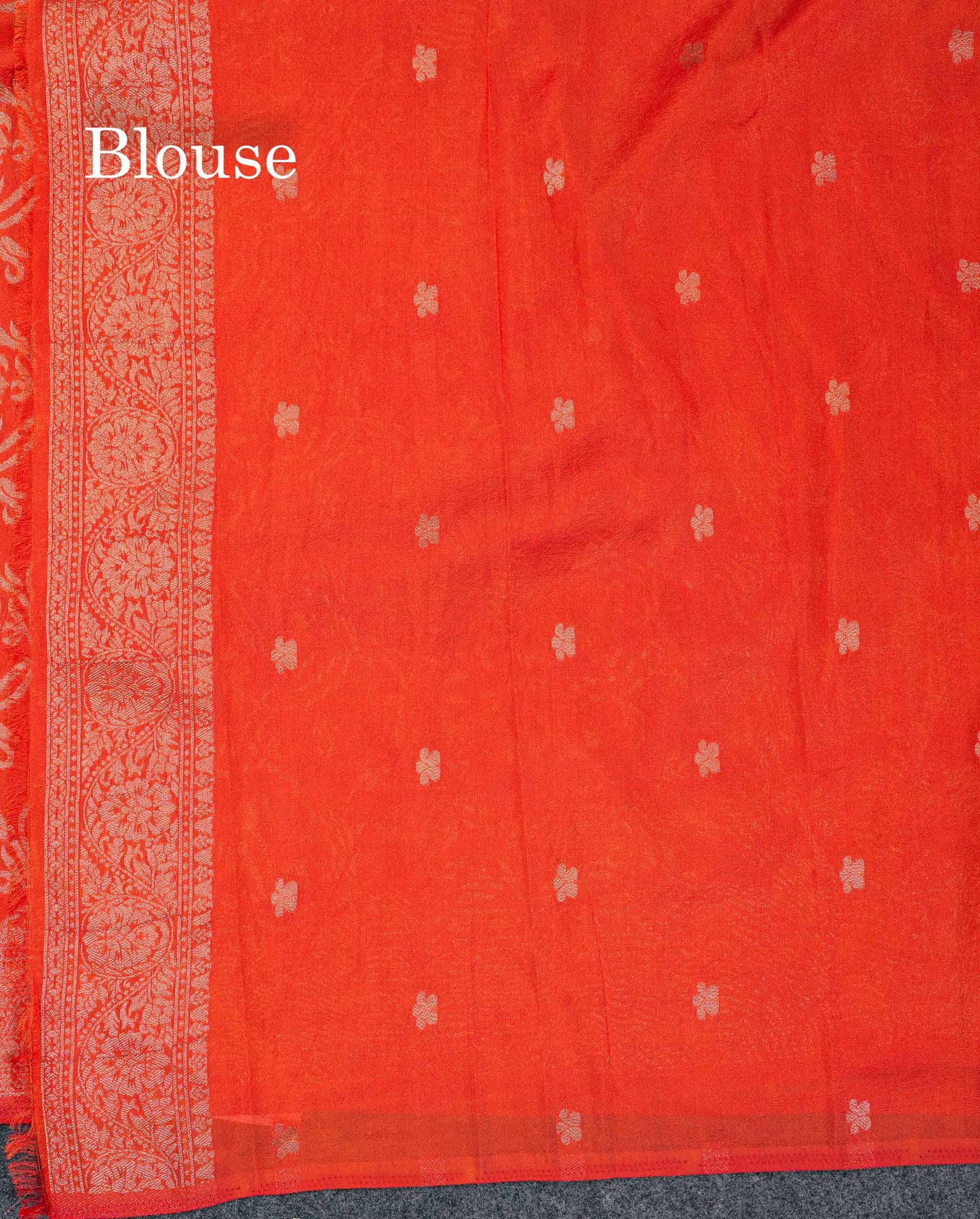 Beautiful Orange Semi Georgette Saree With Fancy Border