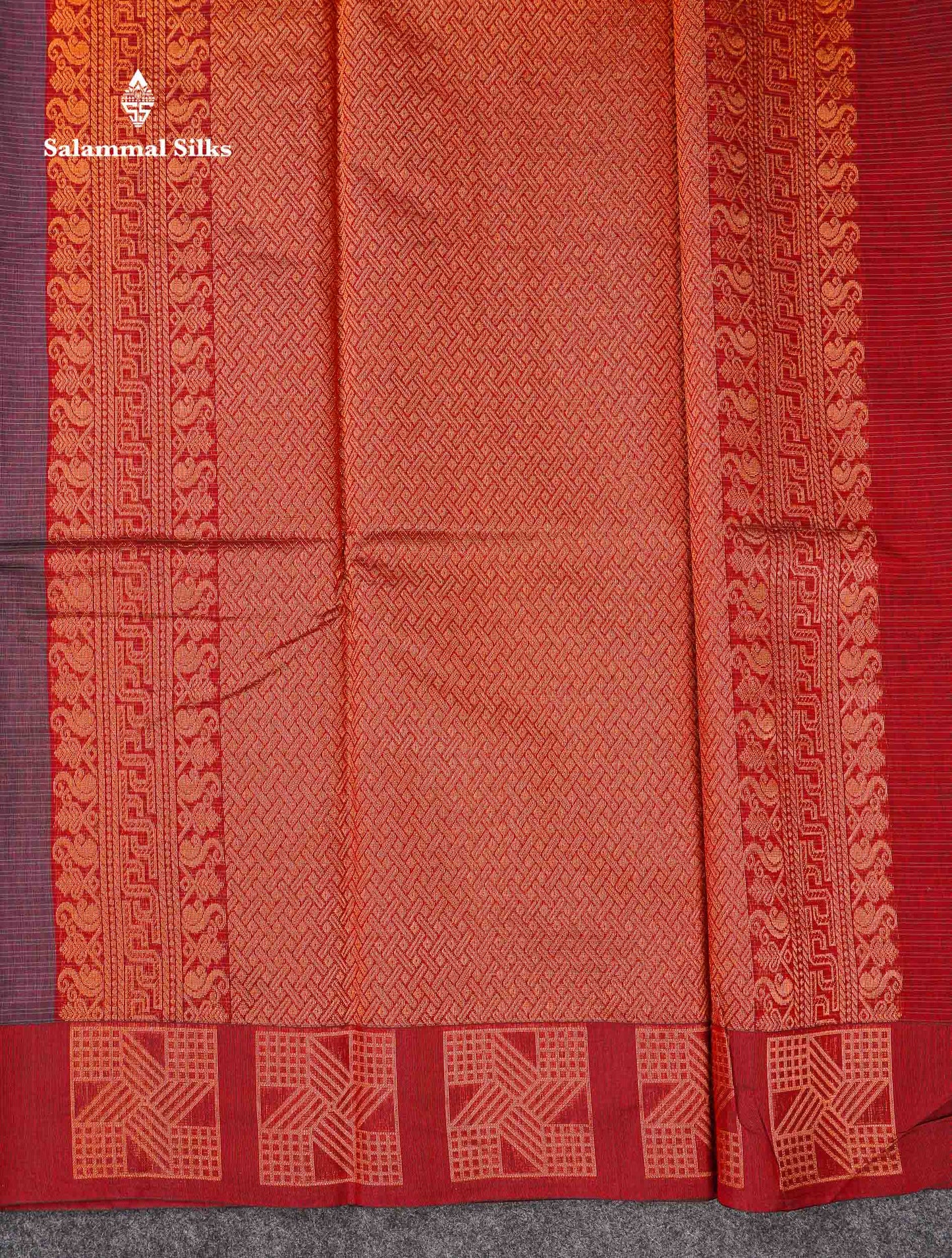 Beautiful Pastel Violet Copper Zari Butta Kota Cotton Saree With Contrast Maroon Fancy Border