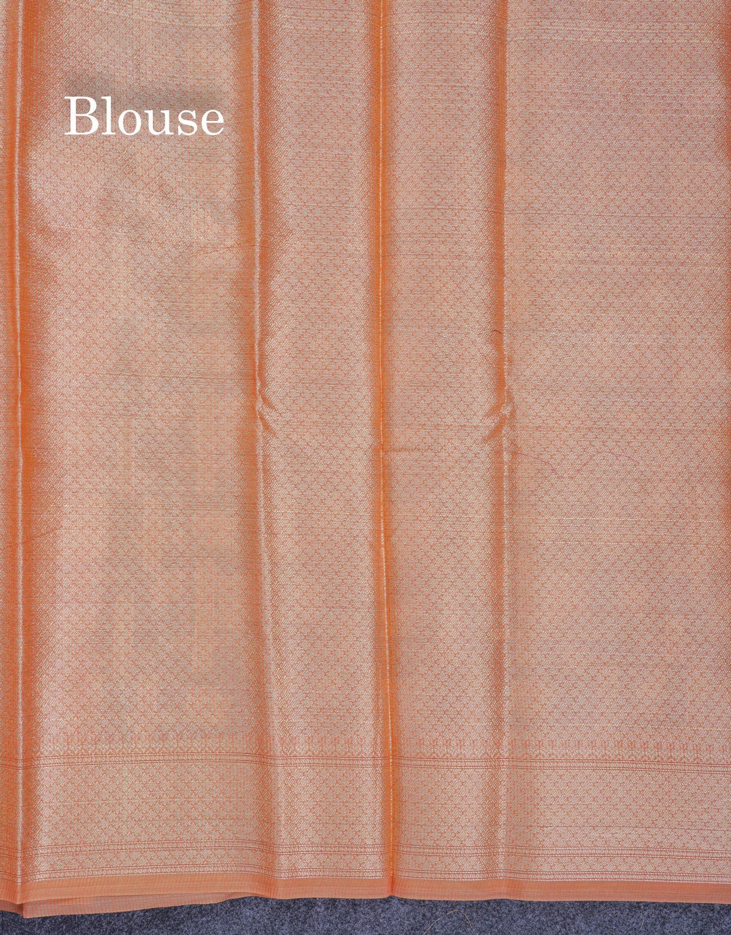 Beautiful Dark Peach Fancy Kota Mix Saree With Self Designer Blouse