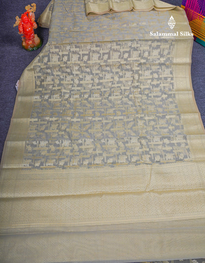 Beautiful Dark Peach Fancy Kota Mix Saree With Self Designer Blouse