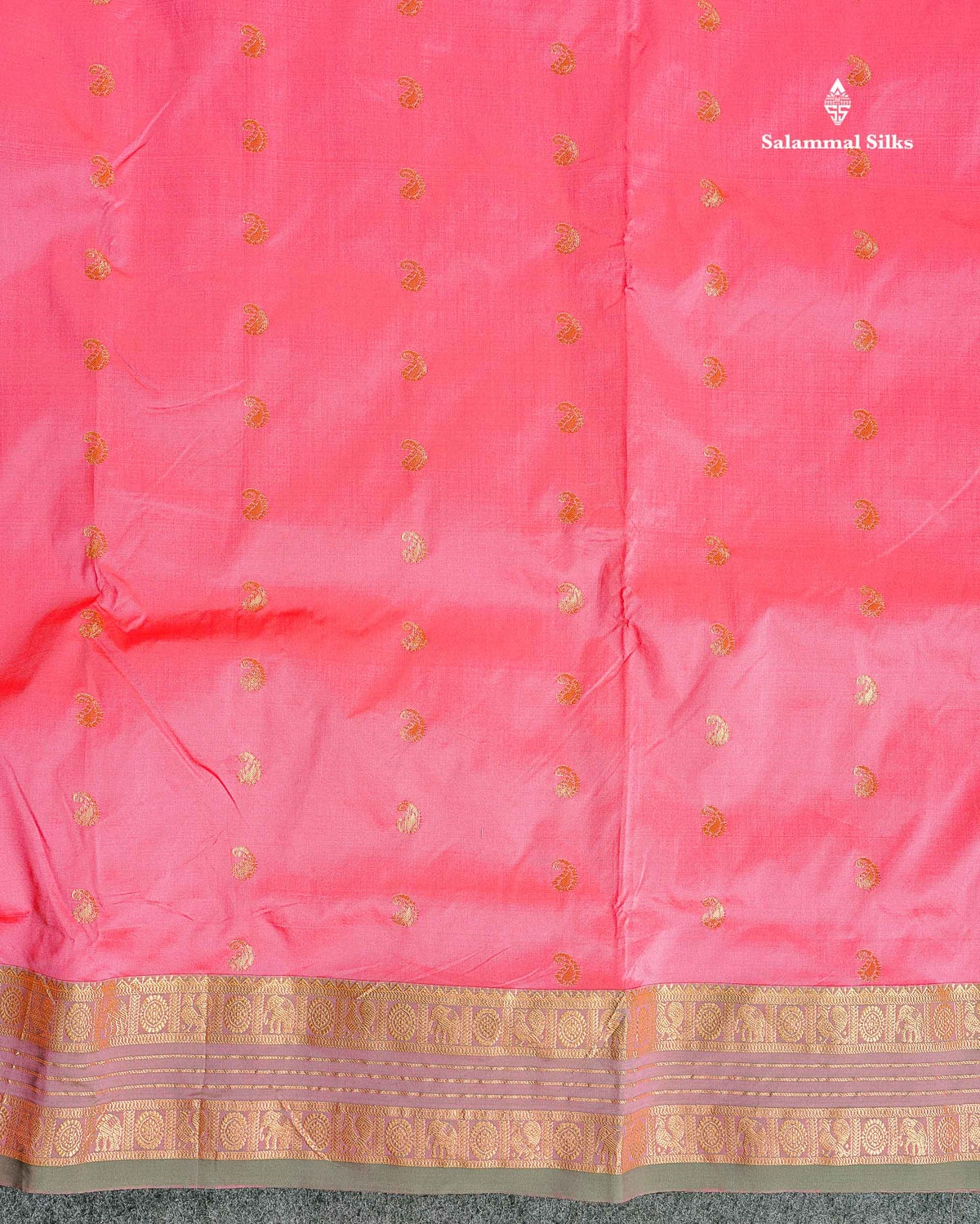 Semi Silk Saree - Magenta Pink Colour Body With Traditional Border | 9.5 Yards