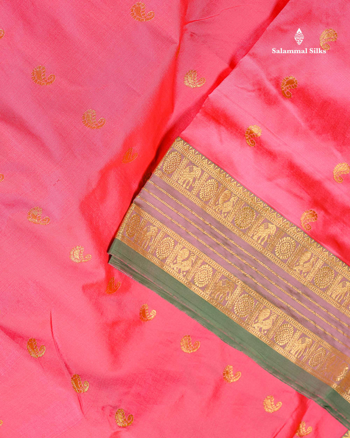 Semi Silk Saree - Magenta Pink Colour Body With Traditional Border | 9.5 Yards