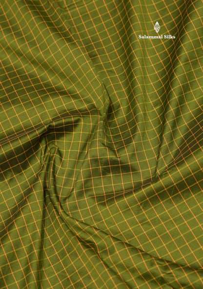 9 Yards Semi Silk Saree Peacock Green Colour with Pink Border