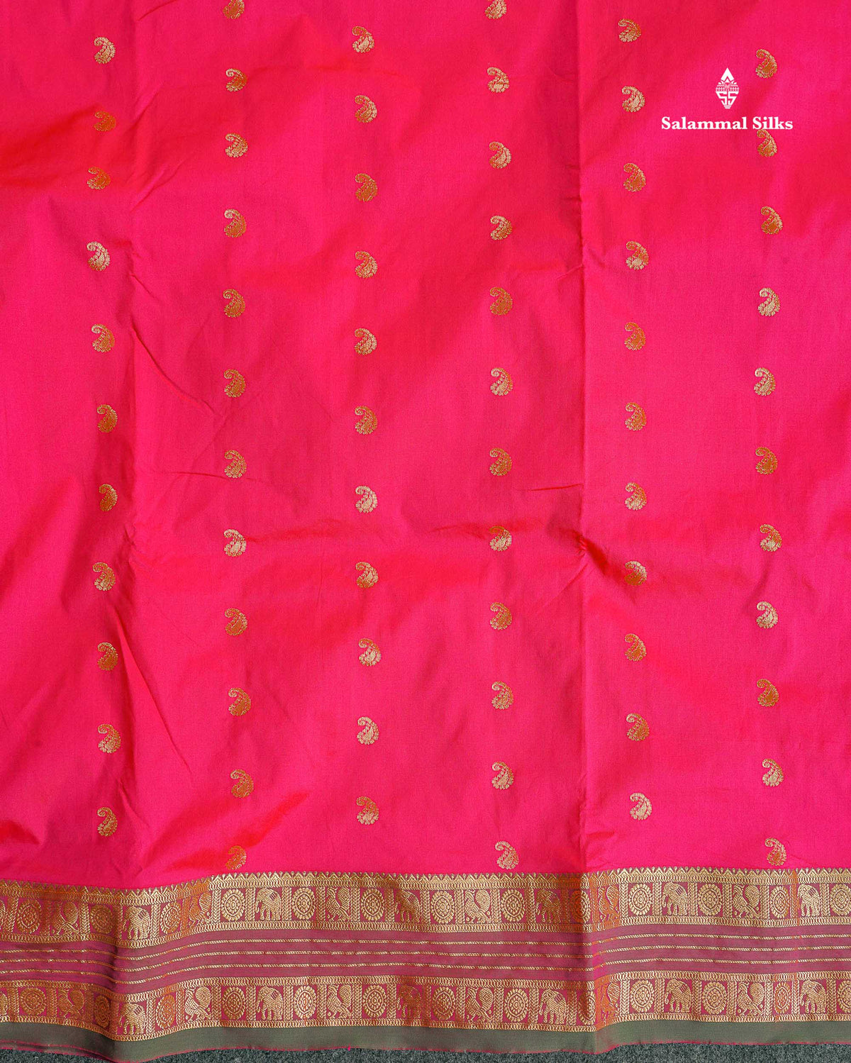 Semi Silk Saree - Magenta Pink Colour Body With Traditional Border | 9.5 Yards