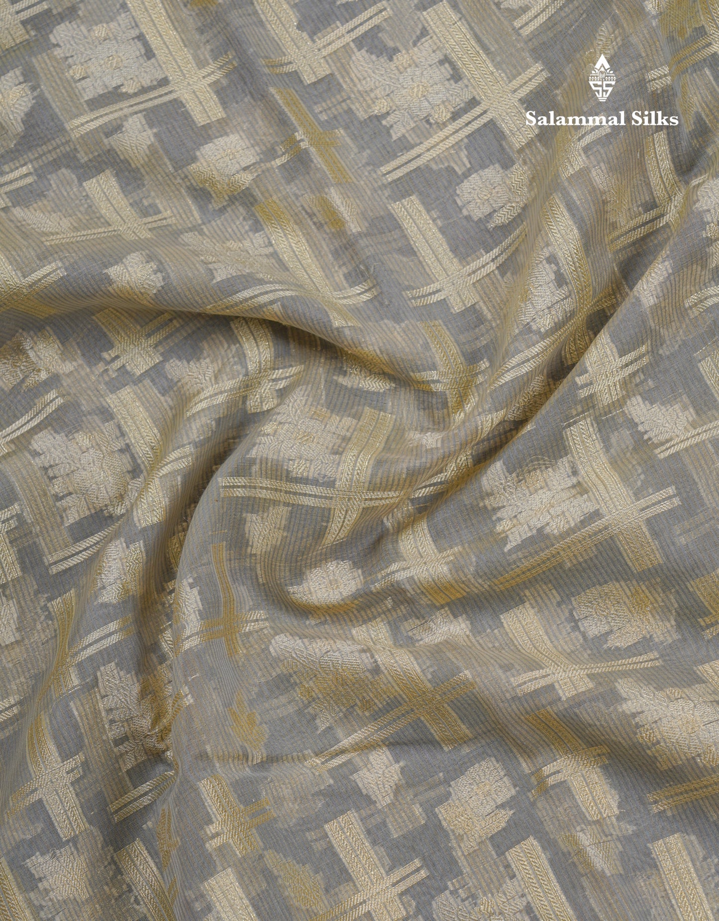 Beautiful Dark Peach Fancy Kota Mix Saree With Self Designer Blouse