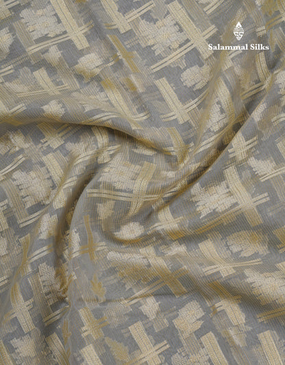 Beautiful Dark Peach Fancy Kota Mix Saree With Self Designer Blouse