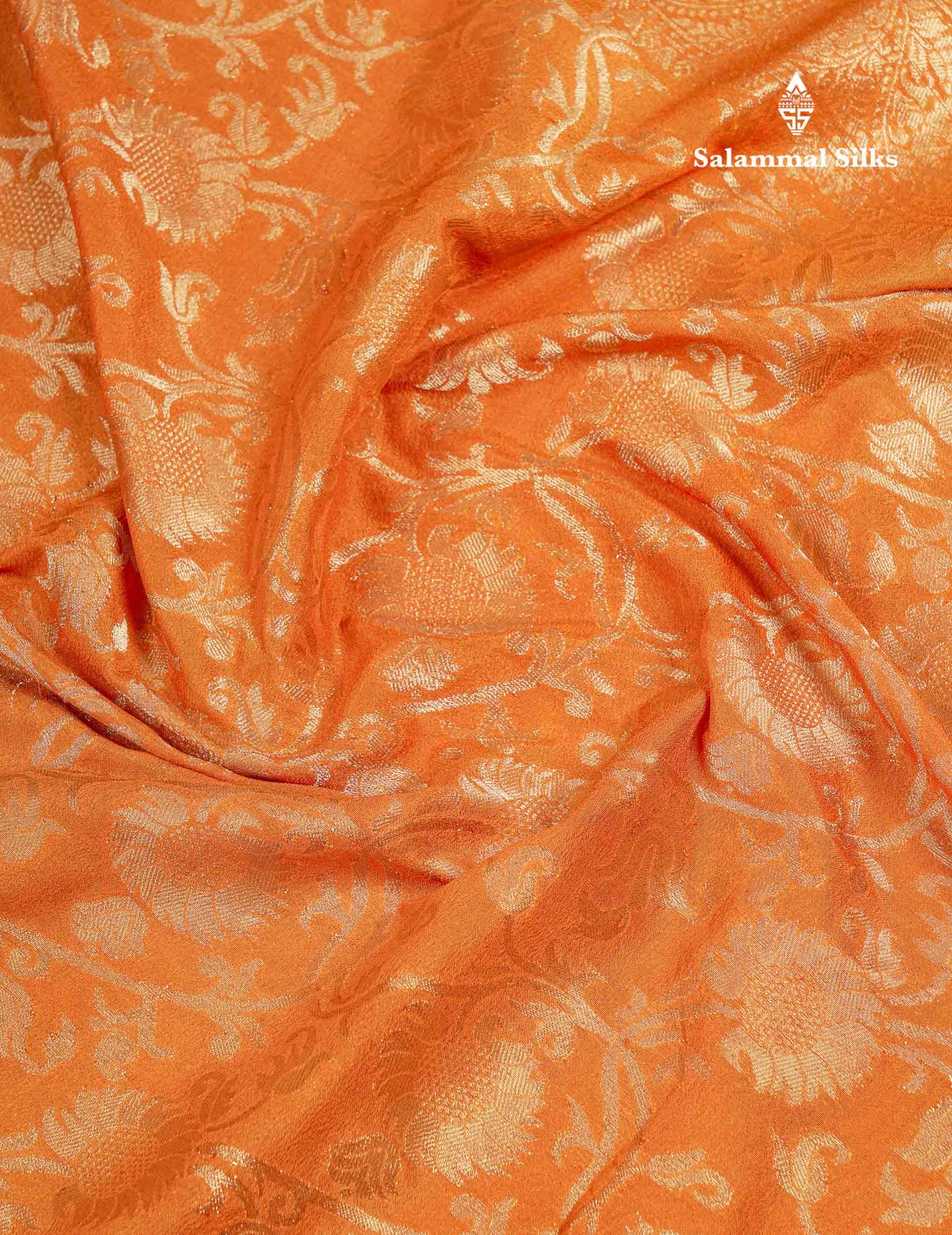 Beautiful Orange Semi Georgette Saree With Fancy Border