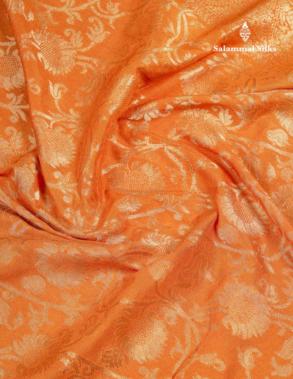 Beautiful Orange Semi Georgette Saree With Fancy Border