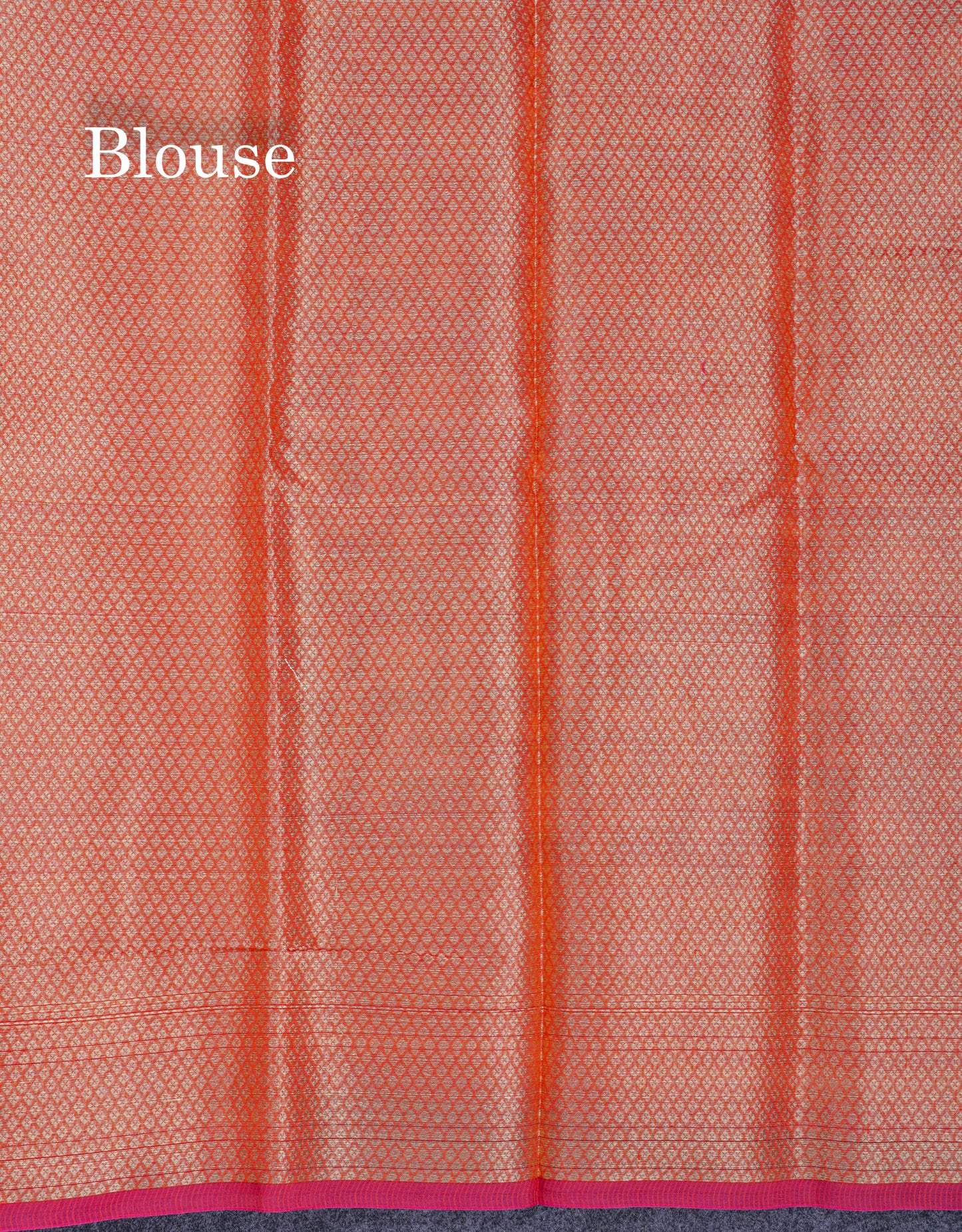 Beautiful Dual Tone Pinkish Orange Fancy Kota Mix Saree With Self Designer Blouse
