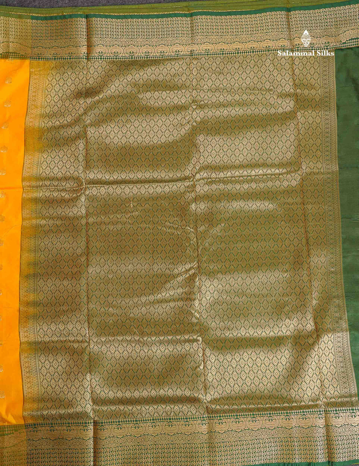 Semi Silk Saree - Orange Colour Body Zari Butta With Traditional Border | 9.5 Yards