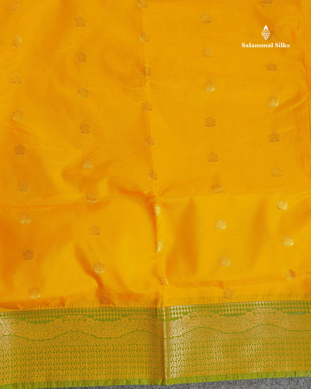 Semi Silk Saree - Orange Colour Body Zari Butta With Traditional Border | 9.5 Yards