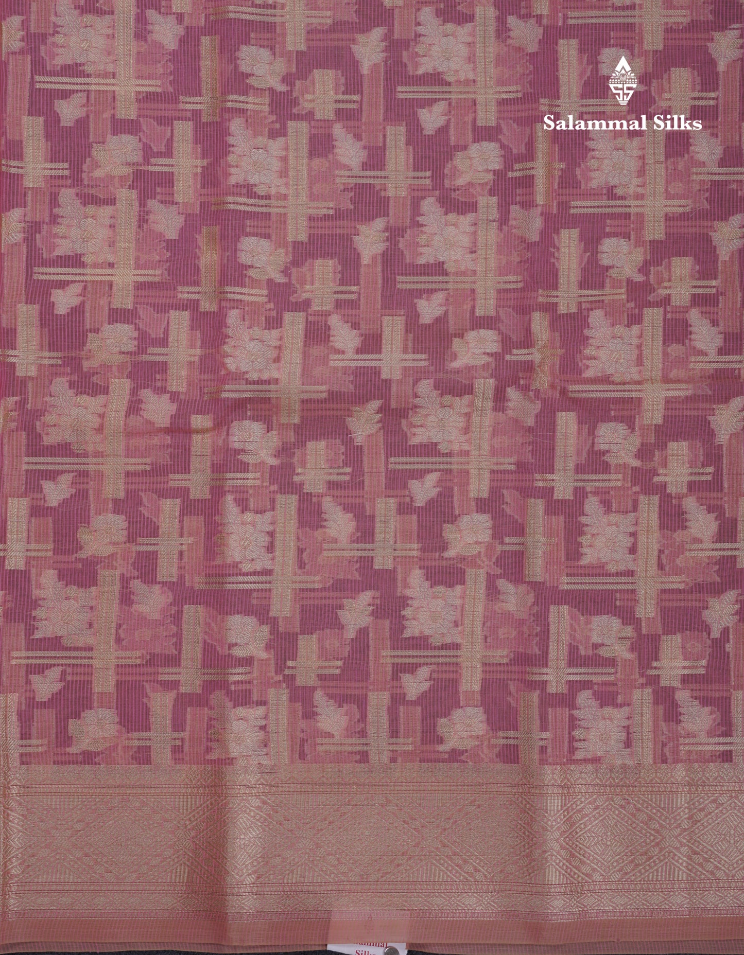 Beautiful Dark Peach Fancy Kota Mix Saree With Self Designer Blouse