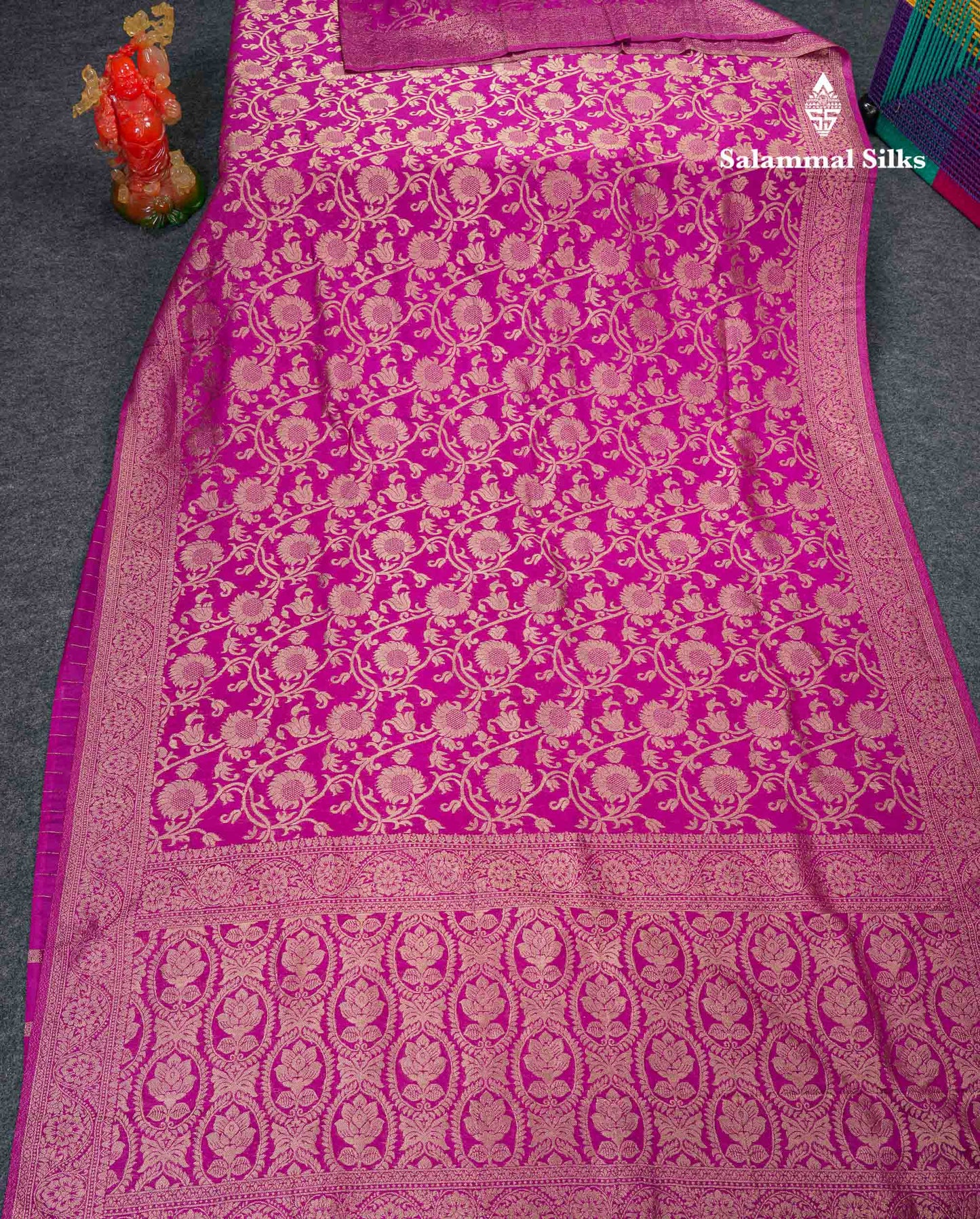Beautiful Orange Semi Georgette Saree With Fancy Border