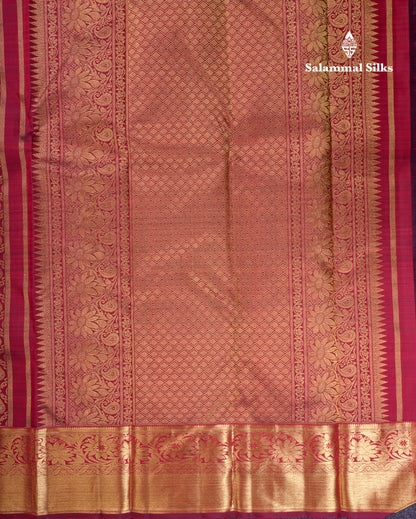Beautiful Dark Maroon Bridal Menakari Work Pure Kanjivaram Silk Saree With Traditional Border