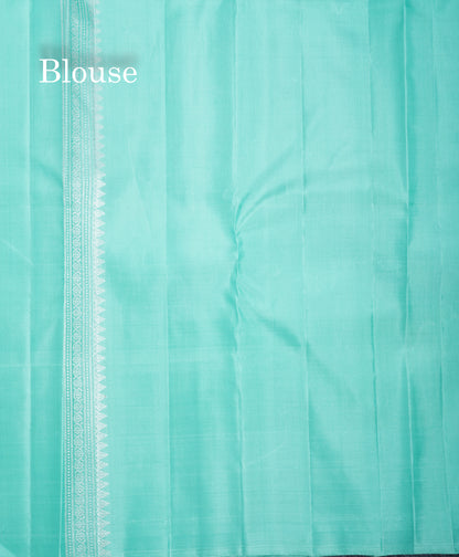 Violet Pure Kanjivaram Silk Saree With Contrast Rexona Fancy Multicolour Checks Border