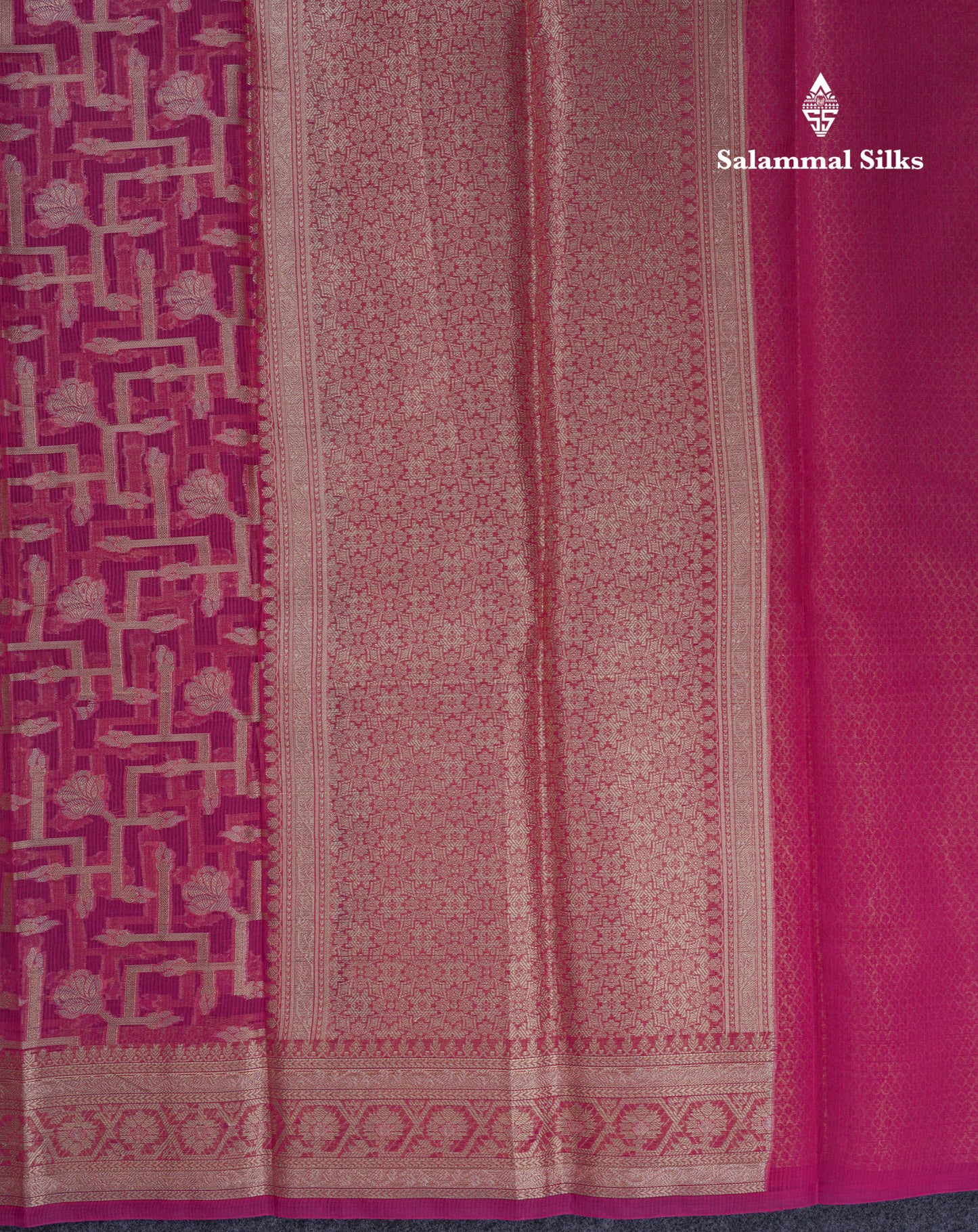 Beautiful Dual Tone Pinkish Orange Fancy Kota Mix Saree With Self Designer Blouse